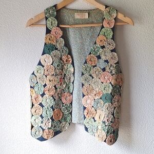 Vintage Handmade Floral Vest One Size